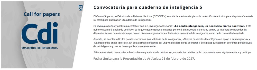 Slide 03 - CESEDEN - ESFAS - Convocatoria para cuaderno de inteligencia 5 Slide 03 - CESEDEN - ESFAS - Convocatoria para cuaderno de inteligencia 5