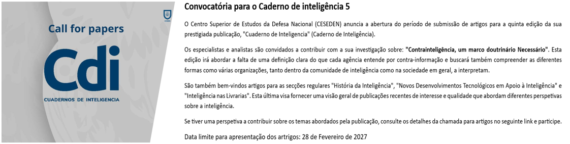 Slide 03 - CESEDEN - ESFAS - Convocatória para o caderno de inteligência 5